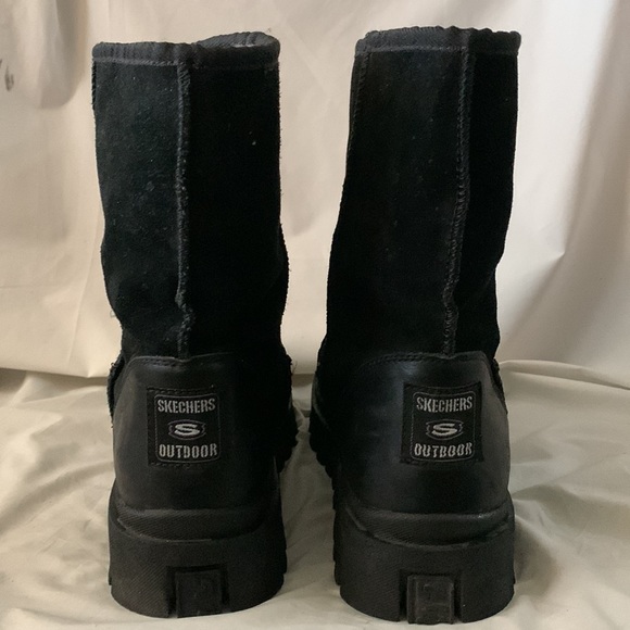 SKECHERS VTG 90’s Y2K Suede Leather Fur Lined Chunky Platform Boots - Picture 3 of 12